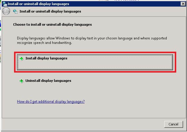 Install display languagesをクリック